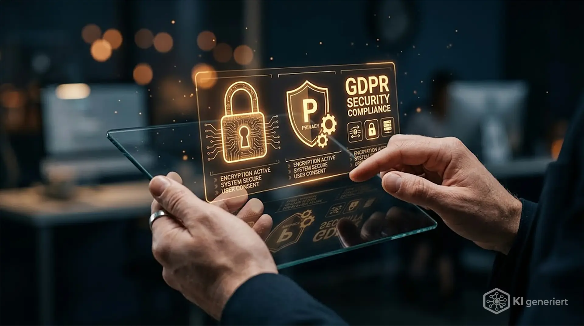 Moderner digitaler Arbeitsplatz für Datenschutzschulungen und die Vermittlung von KI-Kompetenz
